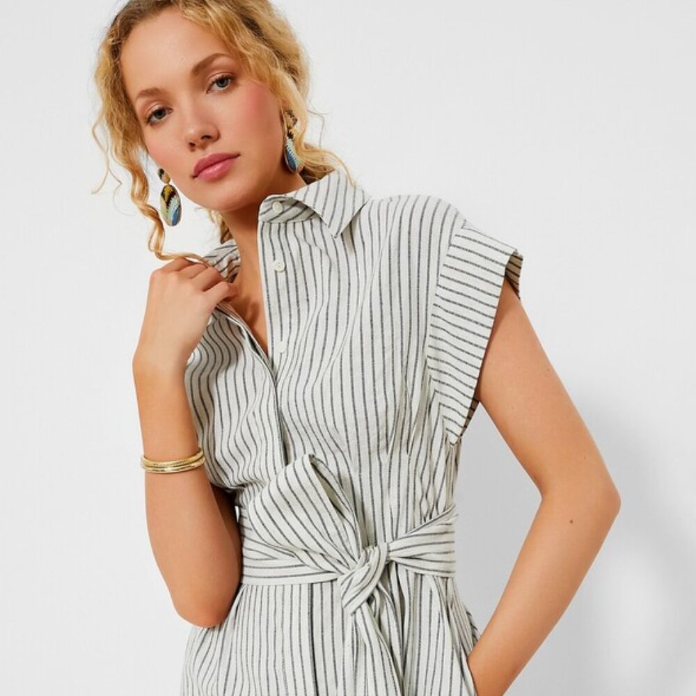 NWT TUCKERKNUCK Linen Stripe Mini Callie Dress